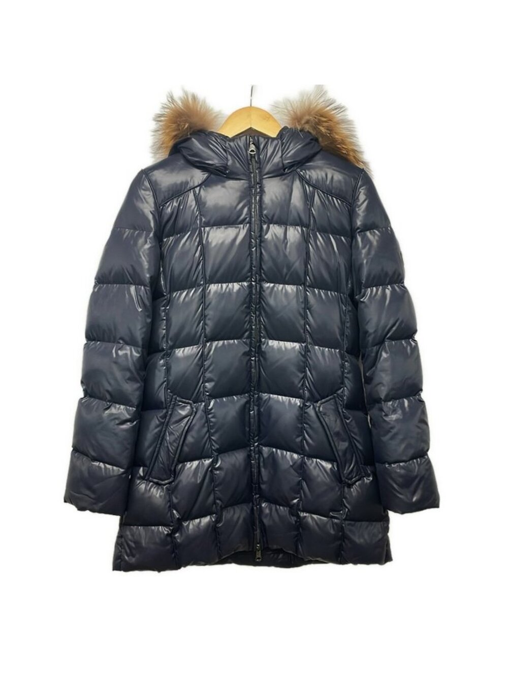 Max Mara Weekend Down Coat Navy Light Brown 42